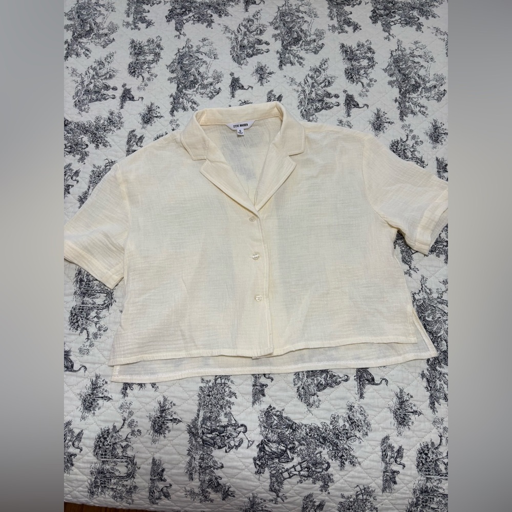 Steve Madden Cream Button-Down Women's Shirt